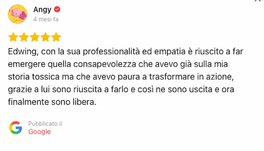 Recensione Google di Angy