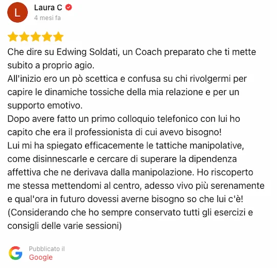 Recensione Google di Laura C